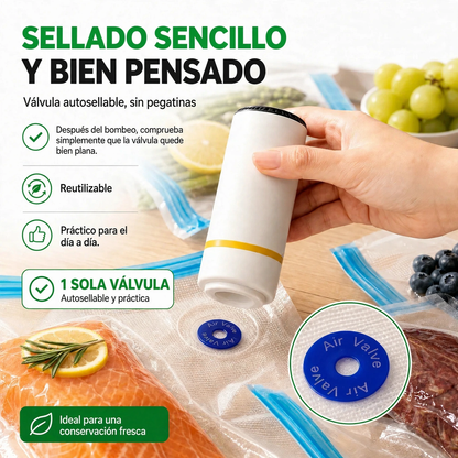 AirSeal™ – Bolsas de Vacío Reutilizables: Alimentos Frescos hasta 5 Veces Más Tiempo