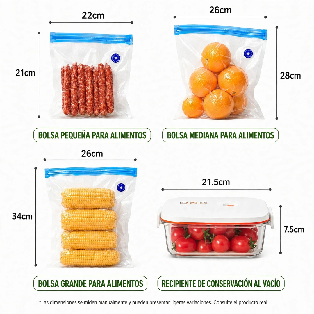AirSeal™ – Bolsas de Vacío Reutilizables: Alimentos Frescos hasta 5 Veces Más Tiempo